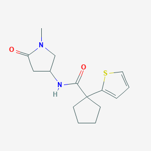molecular formula C15H20N2O2S B2924419 N-(1-methyl-5-oxopyrrolidin-3-yl)-1-(thiophen-2-yl)cyclopentane-1-carboxamide CAS No. 1396682-38-4