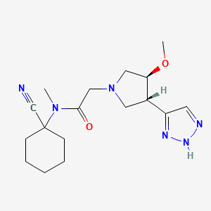 molecular formula C17H26N6O2 B2924424 N-(1-Cyanocyclohexyl)-2-[(3S,4S)-3-methoxy-4-(2H-triazol-4-yl)pyrrolidin-1-yl]-N-methylacetamide CAS No. 2223498-59-5