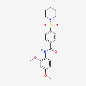molecular formula C20H24N2O5S B2924448 N-(2,4-dimethoxyphenyl)-4-(piperidin-1-ylsulfonyl)benzamide CAS No. 313554-94-8