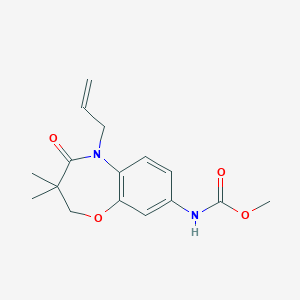 molecular formula C16H20N2O4 B2924461 Methyl (5-allyl-3,3-dimethyl-4-oxo-2,3,4,5-tetrahydrobenzo[b][1,4]oxazepin-8-yl)carbamate CAS No. 921565-35-7