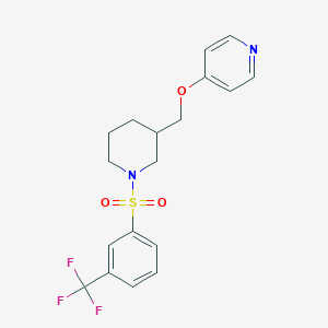 B2924502 4-[[1-[3-(Trifluoromethyl)phenyl]sulfonylpiperidin-3-yl]methoxy]pyridine CAS No. 2379978-30-8
