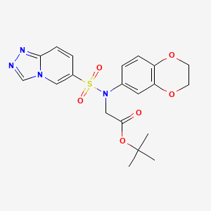 molecular formula C20H22N4O6S B2924574 tert-butyl 2-[N-(2,3-dihydro-1,4-benzodioxin-6-yl)[1,2,4]triazolo[4,3-a]pyridine-6-sulfonamido]acetate CAS No. 1251593-16-4