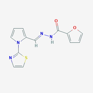 molecular formula C13H10N4O2S B2924577 N'-[(1E)-[1-(1,3-thiazol-2-yl)-1H-pyrrol-2-yl]methylidene]furan-2-carbohydrazide CAS No. 691887-96-4