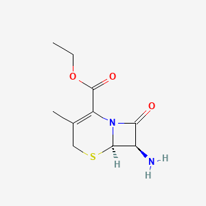 molecular formula C10H14N2O3S B2924724 Ethyl (6R,7R)-7-amino-3-methyl-8-oxo-5-thia-1-azabicyclo[4.2.0]oct-2-ene-2-carboxylate CAS No. 60742-90-7