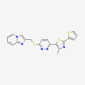 5-(6-((Imidazo[1,2-a]pyridin-2-ylmethyl)thio)pyridazin-3-yl)-4-methyl-2-(thiophen-2-yl)thiazole