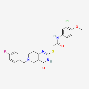 molecular formula C23H22ClFN4O3S B2924745 N-(3-chloro-4-methoxyphenyl)-2-({6-[(4-fluorophenyl)methyl]-4-oxo-3H,4H,5H,6H,7H,8H-pyrido[4,3-d]pyrimidin-2-yl}sulfanyl)acetamide CAS No. 866864-31-5
