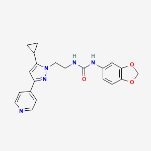 1-(benzo[d][1,3]dioxol-5-yl)-3-(2-(5-cyclopropyl-3-(pyridin-4-yl)-1H-pyrazol-1-yl)ethyl)urea