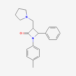 1-(4-Methylphenyl)-4-phenyl-3-(1-pyrrolidinylmethyl)-2-azetanone
