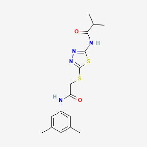 N-(5-((2-((3,5-dimethylphenyl)amino)-2-oxoethyl)thio)-1,3,4-thiadiazol-2-yl)isobutyramide