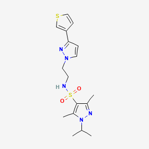 1-isopropyl-3,5-dimethyl-N-(2-(3-(thiophen-3-yl)-1H-pyrazol-1-yl)ethyl)-1H-pyrazole-4-sulfonamide