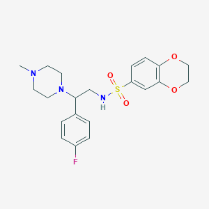 molecular formula C21H26FN3O4S B2924833 N-[2-(4-fluorophenyl)-2-(4-methylpiperazin-1-yl)ethyl]-2,3-dihydro-1,4-benzodioxine-6-sulfonamide CAS No. 898432-00-3