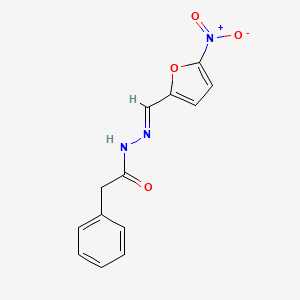 molecular formula C13H11N3O4 B2924851 N-[(E)-(5-nitrofuran-2-yl)methylideneamino]-2-phenylacetamide CAS No. 324577-71-1