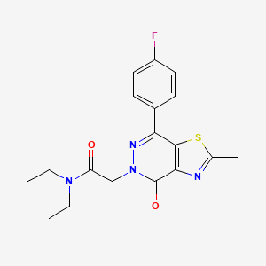 molecular formula C18H19FN4O2S B2924881 N,N-diethyl-2-(7-(4-fluorophenyl)-2-methyl-4-oxothiazolo[4,5-d]pyridazin-5(4H)-yl)acetamide CAS No. 942003-91-0
