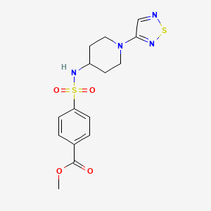 molecular formula C15H18N4O4S2 B2924896 methyl 4-{[1-(1,2,5-thiadiazol-3-yl)piperidin-4-yl]sulfamoyl}benzoate CAS No. 2176270-95-2