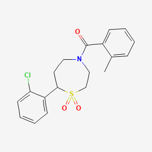 (7-(2-Chlorophenyl)-1,1-dioxido-1,4-thiazepan-4-yl)(o-tolyl)methanone