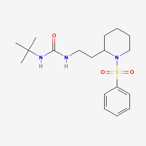 molecular formula C18H29N3O3S B2924946 1-{2-[1-(benzenesulfonyl)piperidin-2-yl]ethyl}-3-tert-butylurea CAS No. 898414-91-0