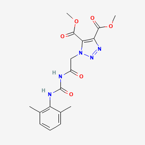 molecular formula C17H19N5O6 B2924952 Dimethyl 1-(2-(3-(2,6-dimethylphenyl)ureido)-2-oxoethyl)-1H-1,2,3-triazole-4,5-dicarboxylate CAS No. 892277-93-9
