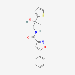 N-[2-hydroxy-2-(thiophen-2-yl)propyl]-5-phenyl-1,2-oxazole-3-carboxamide