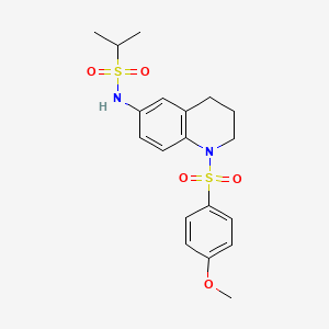 molecular formula C19H24N2O5S2 B2924964 N-(1-((4-methoxyphenyl)sulfonyl)-1,2,3,4-tetrahydroquinolin-6-yl)propane-2-sulfonamide CAS No. 941900-33-0