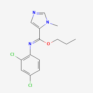molecular formula C14H15Cl2N3O B2925046 propyl N-(2,4-dichlorophenyl)-3-methylimidazole-4-carboximidate CAS No. 105371-54-8
