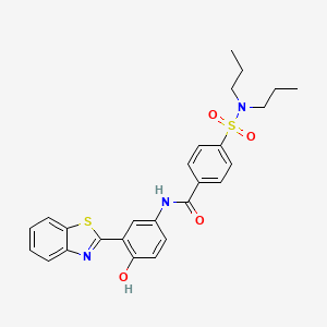 molecular formula C26H27N3O4S2 B2925052 N-[3-(1,3-benzothiazol-2-yl)-4-hydroxyphenyl]-4-(dipropylsulfamoyl)benzamide CAS No. 325978-72-1