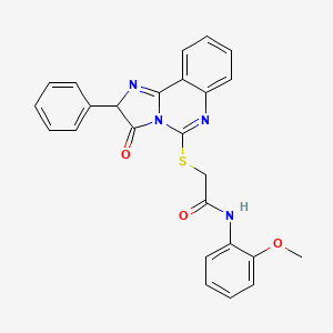 molecular formula C25H20N4O3S B2925061 N-(2-methoxyphenyl)-2-((3-oxo-2-phenyl-2,3-dihydroimidazo[1,2-c]quinazolin-5-yl)thio)acetamide CAS No. 1053088-49-5