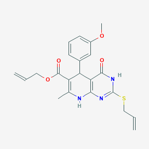 molecular formula C22H23N3O4S B2925072 Allyl 2-(allylthio)-5-(3-methoxyphenyl)-7-methyl-4-oxo-3,4,5,8-tetrahydropyrido[2,3-d]pyrimidine-6-carboxylate CAS No. 923164-77-6