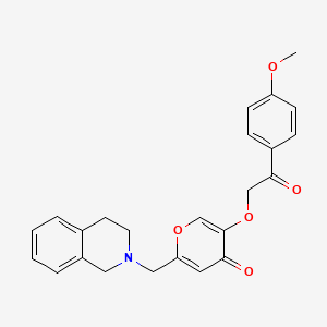 molecular formula C24H23NO5 B2925080 5-[2-(4-methoxyphenyl)-2-oxoethoxy]-2-[(1,2,3,4-tetrahydroisoquinolin-2-yl)methyl]-4H-pyran-4-one CAS No. 898418-40-1