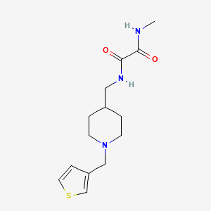 molecular formula C14H21N3O2S B2925087 N1-methyl-N2-((1-(thiophen-3-ylmethyl)piperidin-4-yl)methyl)oxalamide CAS No. 1234807-94-3