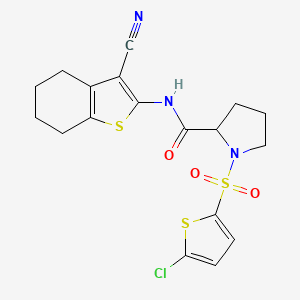 1-((5-chlorothiophen-2-yl)sulfonyl)-N-(3-cyano-4,5,6,7-tetrahydrobenzo[b]thiophen-2-yl)pyrrolidine-2-carboxamide