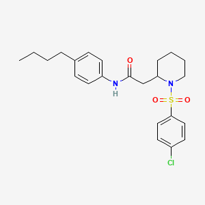 molecular formula C23H29ClN2O3S B2925107 N-(4-butylphenyl)-2-(1-((4-chlorophenyl)sulfonyl)piperidin-2-yl)acetamide CAS No. 941910-70-9