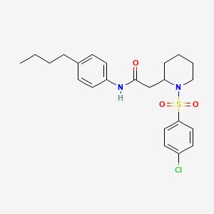 N-(4-butylphenyl)-2-(1-((4-chlorophenyl)sulfonyl)piperidin-2-yl)acetamide