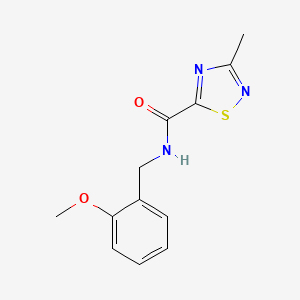 molecular formula C12H13N3O2S B2925111 N-[(2-METHOXYPHENYL)METHYL]-3-METHYL-1,2,4-THIADIAZOLE-5-CARBOXAMIDE CAS No. 1448078-13-4