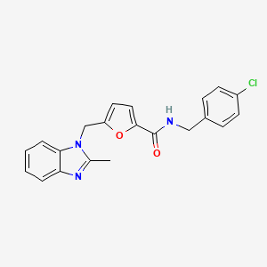 N-(4-chlorobenzyl)-5-((2-methyl-1H-benzo[d]imidazol-1-yl)methyl)furan-2-carboxamide