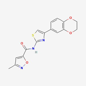 N-(4-(2,3-dihydrobenzo[b][1,4]dioxin-6-yl)thiazol-2-yl)-3-methylisoxazole-5-carboxamide