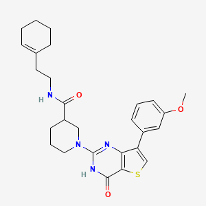 N-(2-(cyclohex-1-en-1-yl)ethyl)-1-(7-(3-methoxyphenyl)-4-oxo-3,4-dihydrothieno[3,2-d]pyrimidin-2-yl)piperidine-3-carboxamide