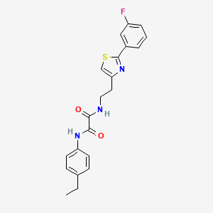molecular formula C21H20FN3O2S B2925136 N'-(4-ethylphenyl)-N-{2-[2-(3-fluorophenyl)-1,3-thiazol-4-yl]ethyl}ethanediamide CAS No. 895784-25-5