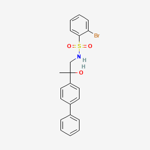 molecular formula C21H20BrNO3S B2925143 N-(2-([1,1'-biphenyl]-4-yl)-2-hydroxypropyl)-2-bromobenzenesulfonamide CAS No. 1448035-26-4