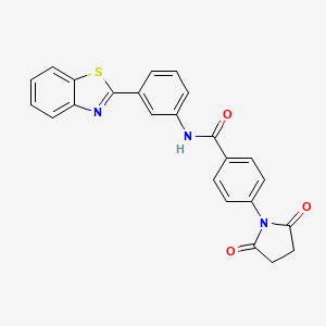 molecular formula C24H17N3O3S B2925161 N-(3-(benzo[d]thiazol-2-yl)phenyl)-4-(2,5-dioxopyrrolidin-1-yl)benzamide CAS No. 448240-53-7