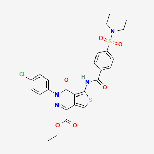 B2925175 ethyl 3-(4-chlorophenyl)-5-(4-(N,N-diethylsulfamoyl)benzamido)-4-oxo-3,4-dihydrothieno[3,4-d]pyridazine-1-carboxylate CAS No. 851950-86-2