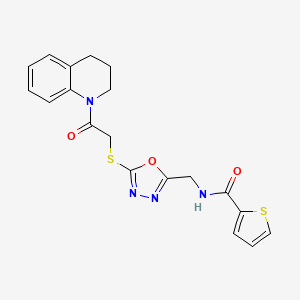 N-((5-((2-(3,4-dihydroquinolin-1(2H)-yl)-2-oxoethyl)thio)-1,3,4-oxadiazol-2-yl)methyl)thiophene-2-carboxamide
