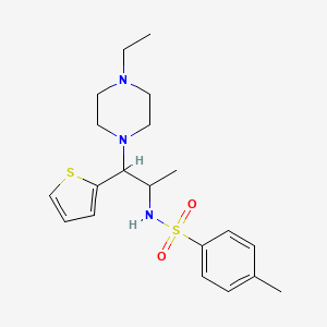 N-(1-(4-ethylpiperazin-1-yl)-1-(thiophen-2-yl)propan-2-yl)-4-methylbenzenesulfonamide