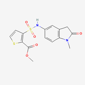 methyl 3-(N-(1-methyl-2-oxoindolin-5-yl)sulfamoyl)thiophene-2-carboxylate