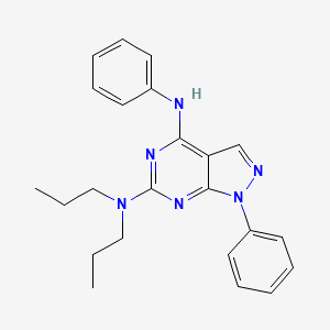 molecular formula C23H26N6 B2925197 N1,4-diphenyl-N6,N6-dipropyl-1H-pyrazolo[3,4-d]pyrimidine-4,6-diamine CAS No. 955304-75-3