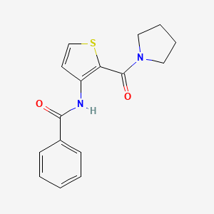 molecular formula C16H16N2O2S B2925205 N-[2-(pyrrolidine-1-carbonyl)thiophen-3-yl]benzamide CAS No. 439120-48-6