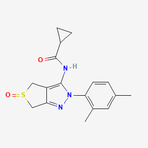 molecular formula C17H19N3O2S B2925221 N-(2-(2,4-dimethylphenyl)-5-oxido-4,6-dihydro-2H-thieno[3,4-c]pyrazol-3-yl)cyclopropanecarboxamide CAS No. 1007194-17-3