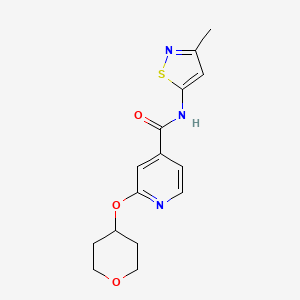 molecular formula C15H17N3O3S B2925224 N-(3-methyl-1,2-thiazol-5-yl)-2-(oxan-4-yloxy)pyridine-4-carboxamide CAS No. 2034392-07-7