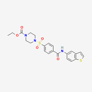 molecular formula C22H23N3O5S2 B2925239 ethyl 4-{4-[(1-benzothiophen-5-yl)carbamoyl]benzenesulfonyl}piperazine-1-carboxylate CAS No. 441291-13-0
