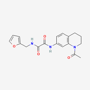 molecular formula C18H19N3O4 B2925251 N'-(1-acetyl-1,2,3,4-tetrahydroquinolin-7-yl)-N-[(furan-2-yl)methyl]ethanediamide CAS No. 898439-65-1
