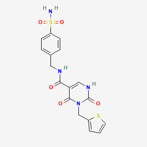 2,4-dioxo-N-(4-sulfamoylbenzyl)-3-(thiophen-2-ylmethyl)-1,2,3,4-tetrahydropyrimidine-5-carboxamide